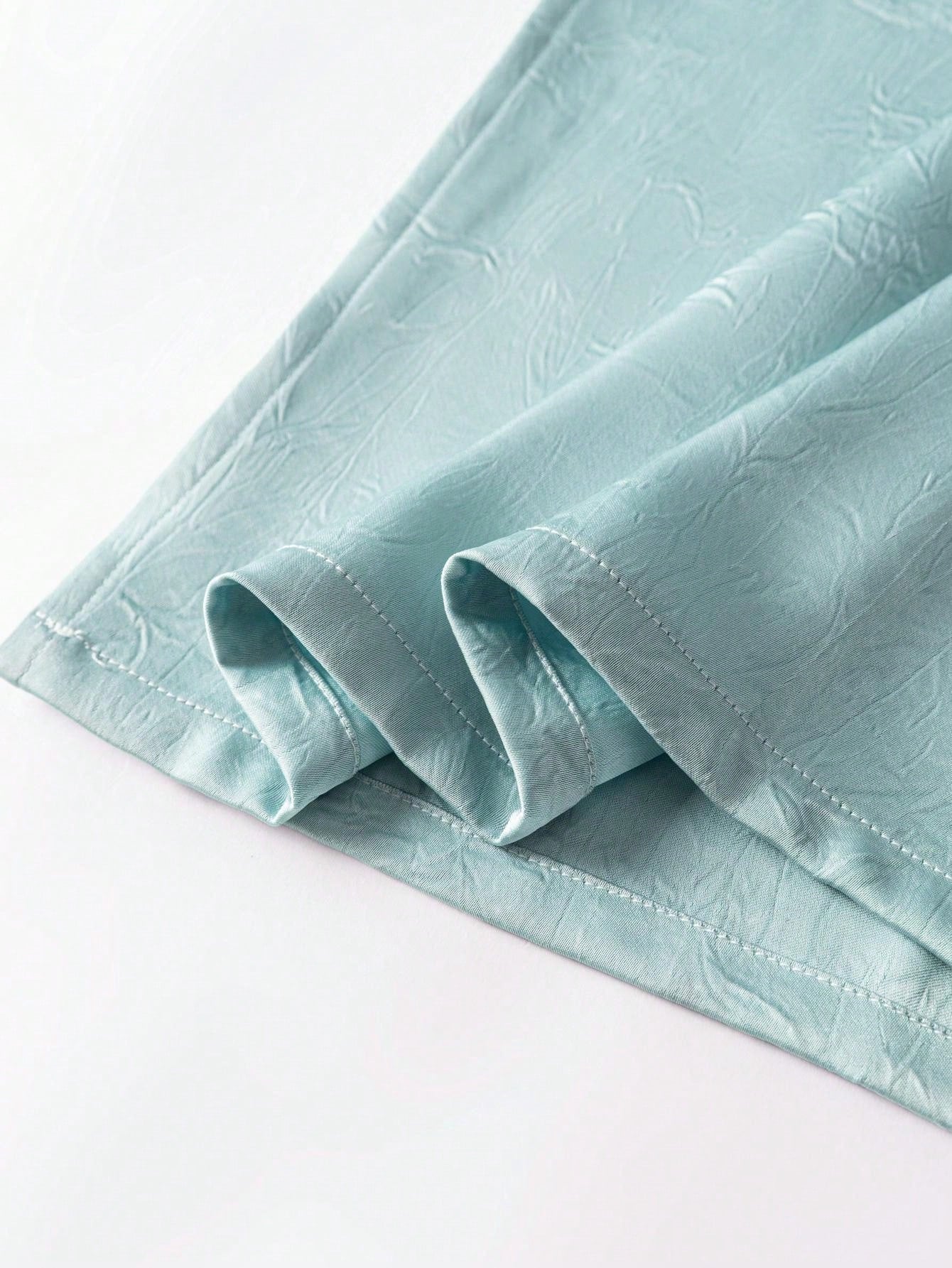 Short Sleeve Split Thigh Knot Button Satin New Chinese Style Cheongsam Qipao Dress