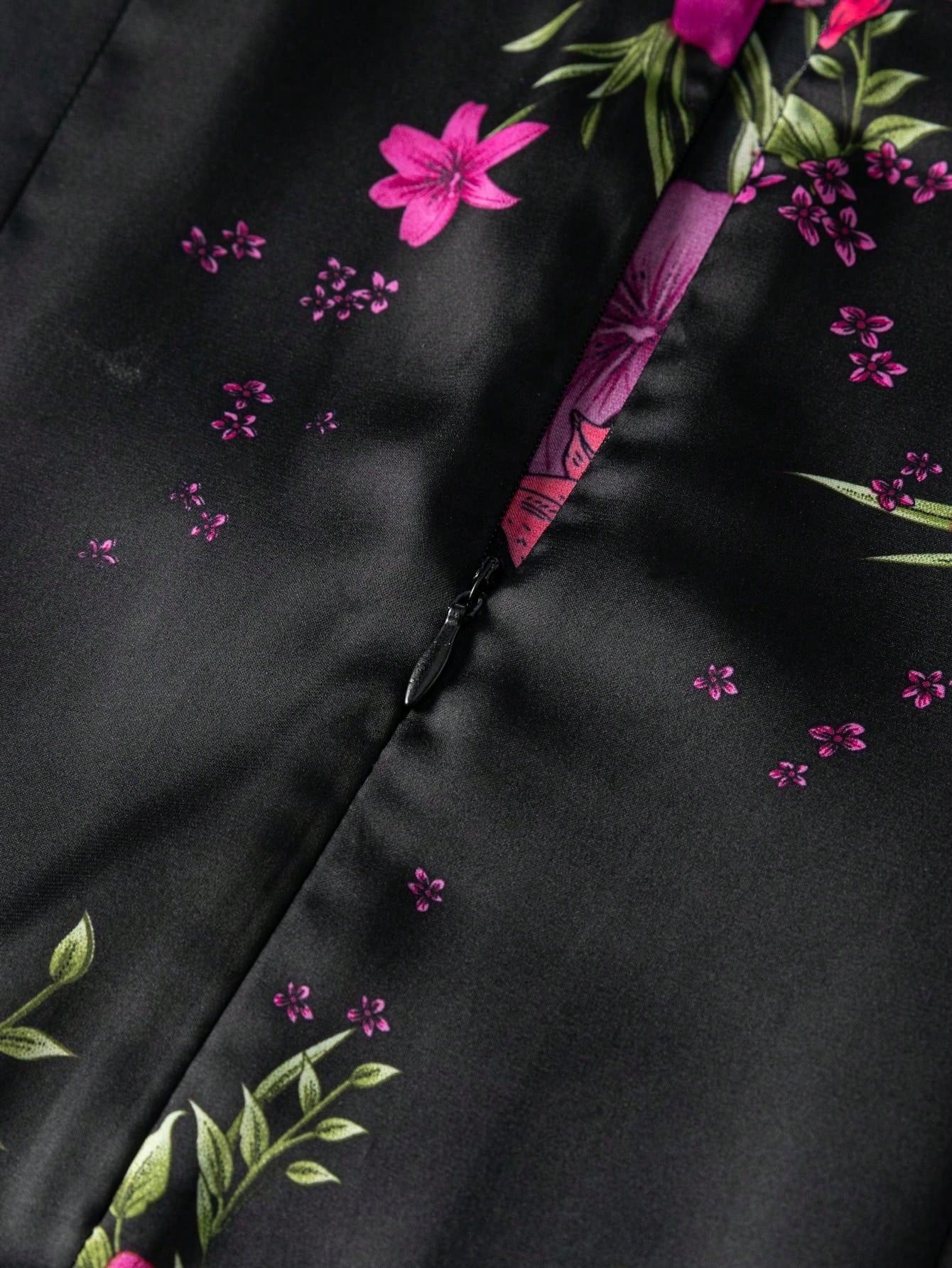Sleeveless Drop Collar Floral Designs New Chinese Style Cheongsam Qipao Dress