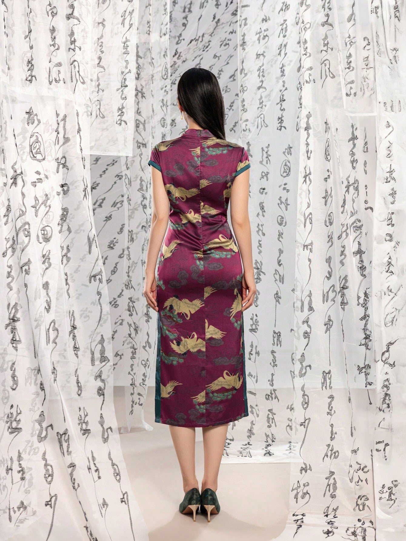 Short Sleeve Floral Designs New Chinese Style Cheongsam Qipao Dress