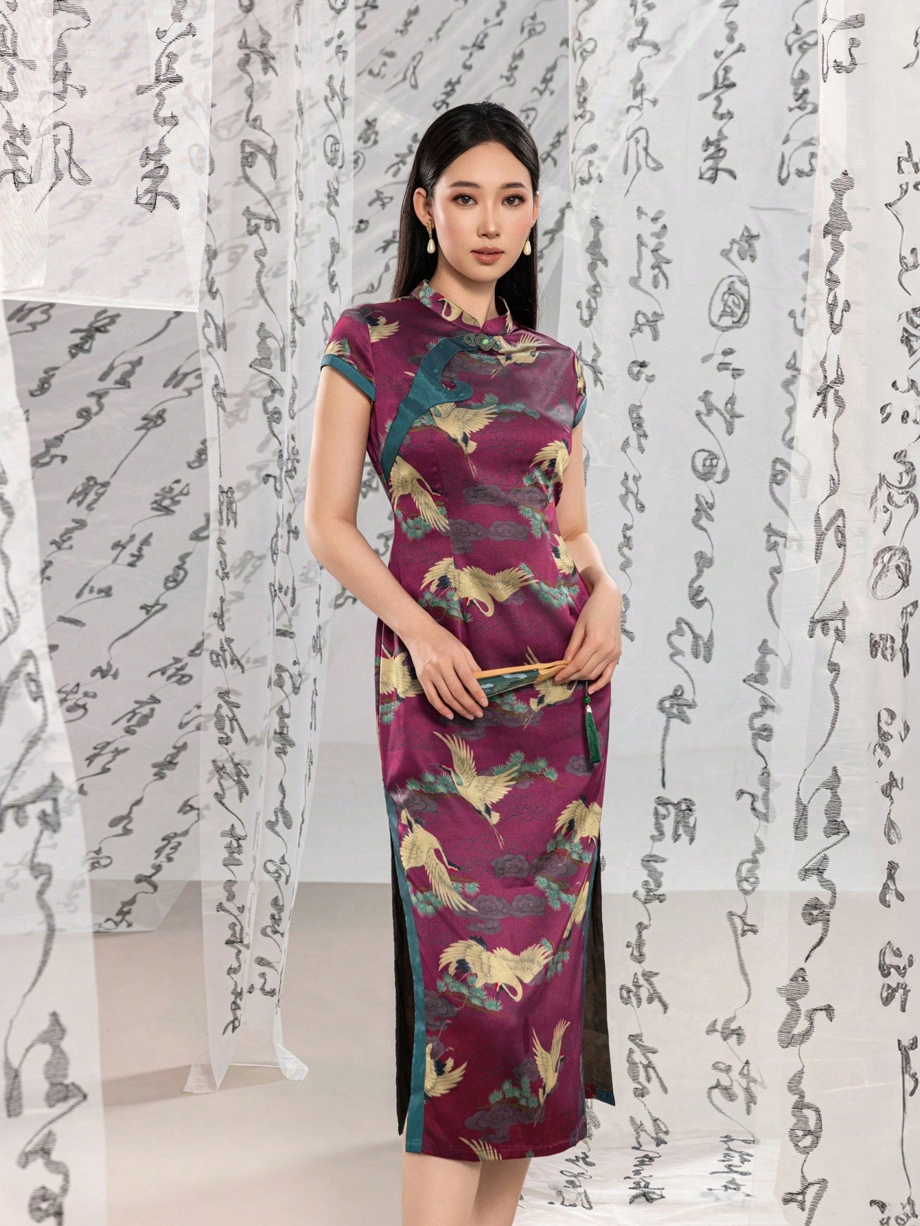 Short Sleeve Floral Designs New Chinese Style Cheongsam Qipao Dress