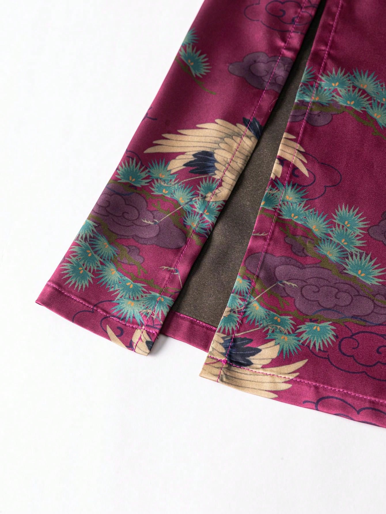 Woven Short Sleeve Knot Button Floral Designs New Chinese Style Cheongsam Qipao Dress