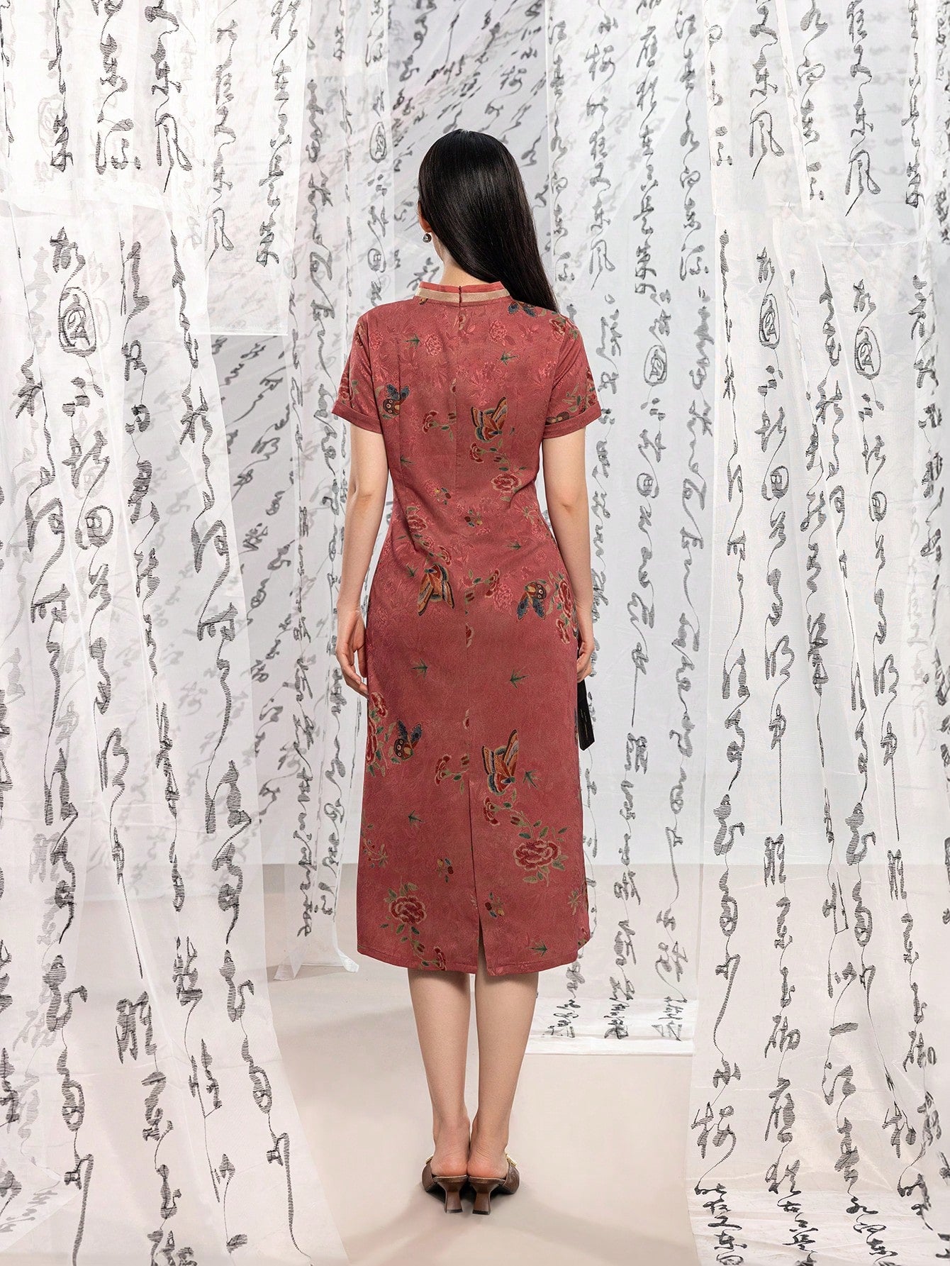 Short Sleeve Floral Designs New Chinese Style Cheongsam Qipao Dress