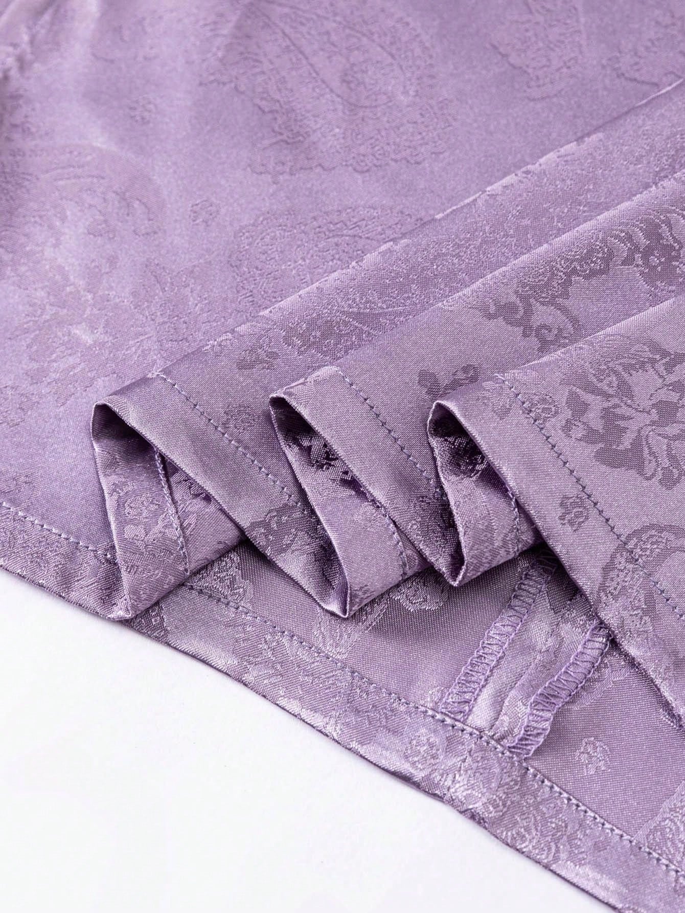 Short Sleeve Jacquard  Floral Designs New Chinese Style Cheongsam Qipao Dress