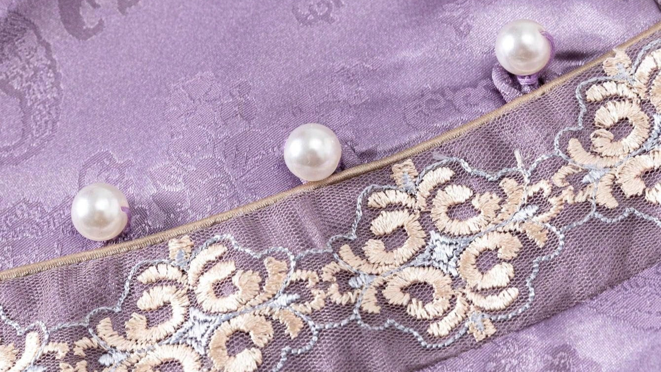 Short Sleeve Jacquard  Floral Designs New Chinese Style Cheongsam Qipao Dress