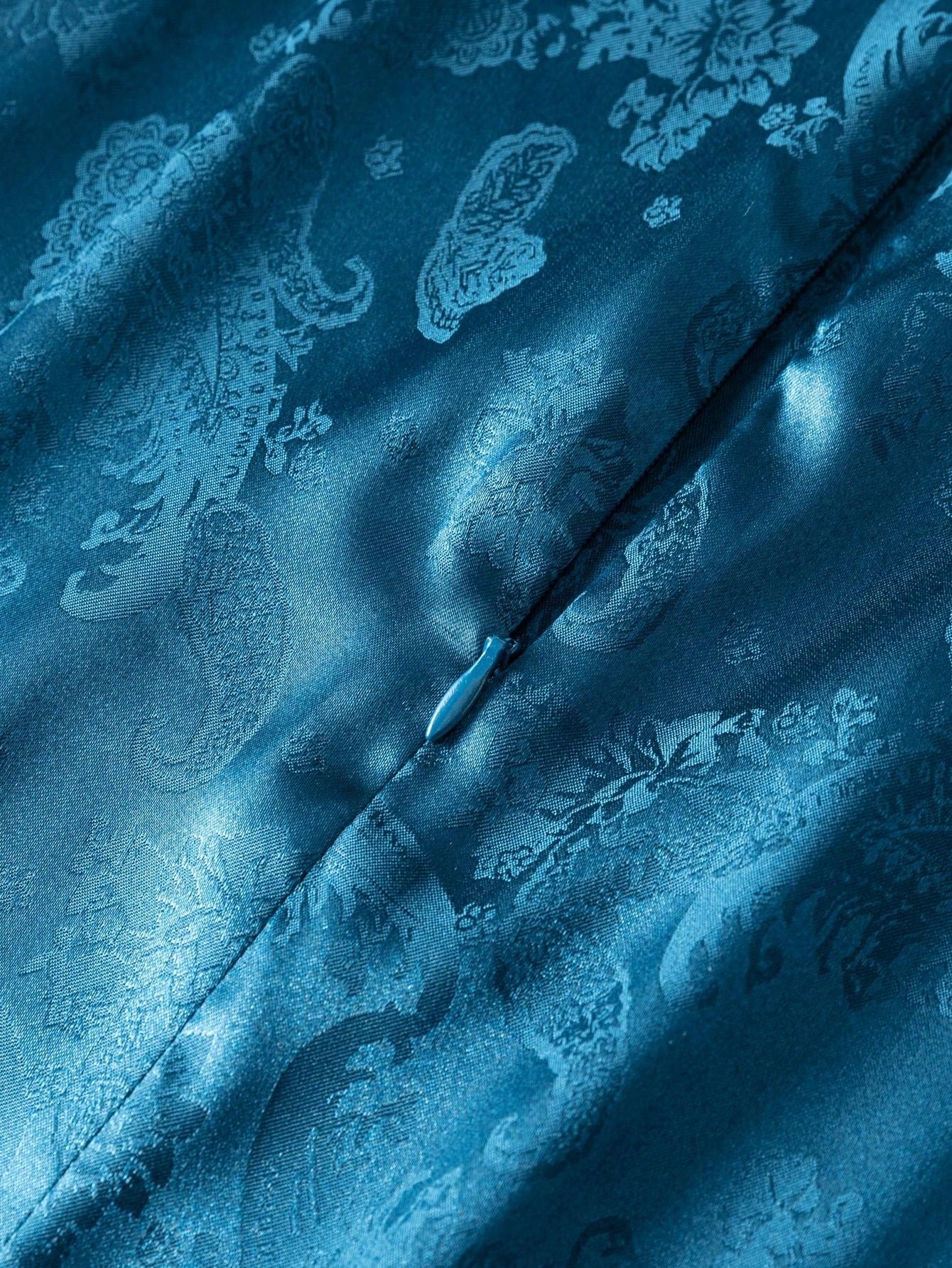 Short Sleeve Hollow-carved Front Floral Designs New Chinese Style Cheongsam Qipao Dress