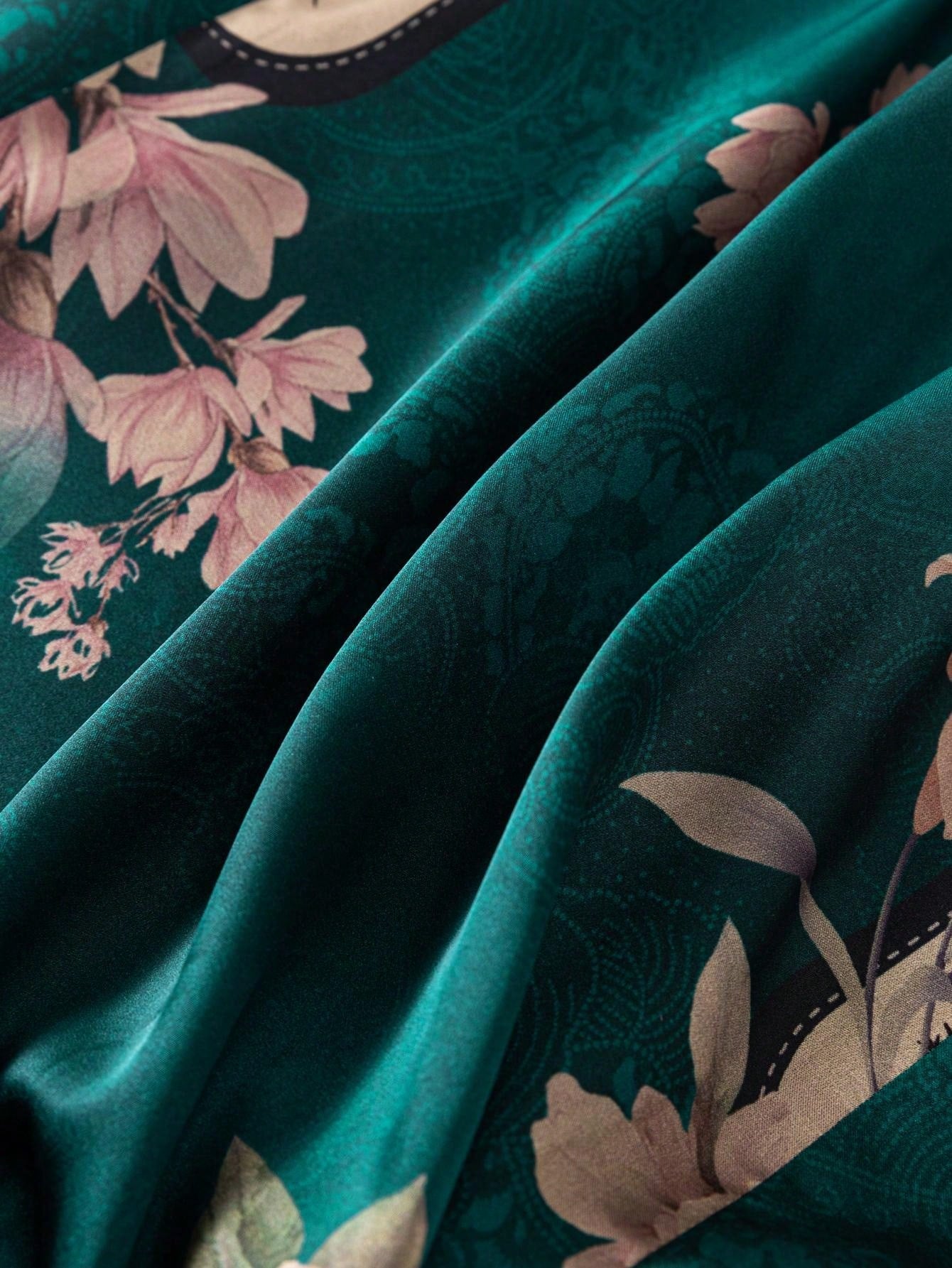 Sleeveless Knot Button Split Thigh Floral Designs New Chinese Style Cheongsam Qipao Dress