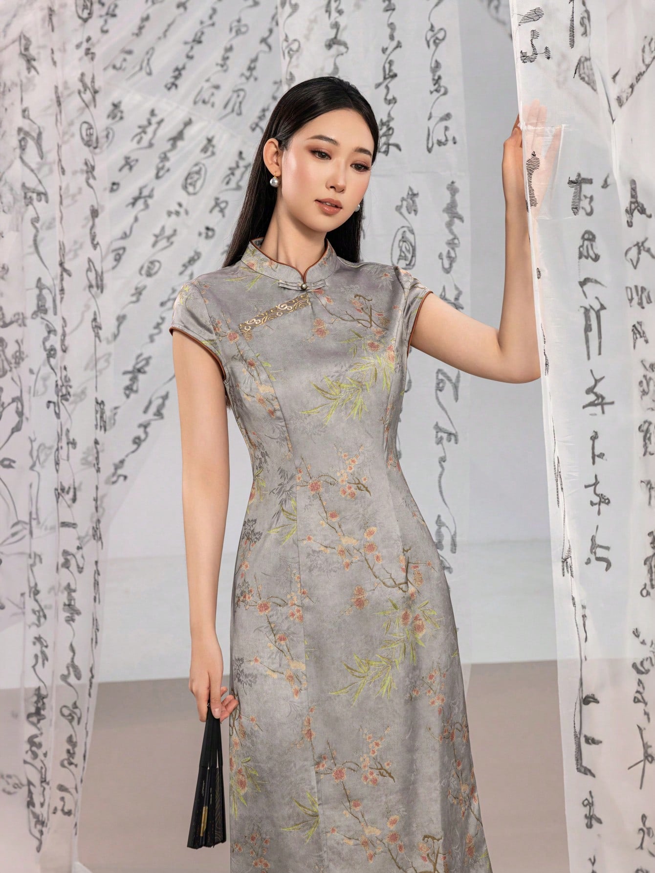 Short Sleeve Floral Designs New Chinese Style Cheongsam Qipao Dress